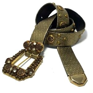 St. Maarten Vintage Gold studs jeweled belt Size S-M